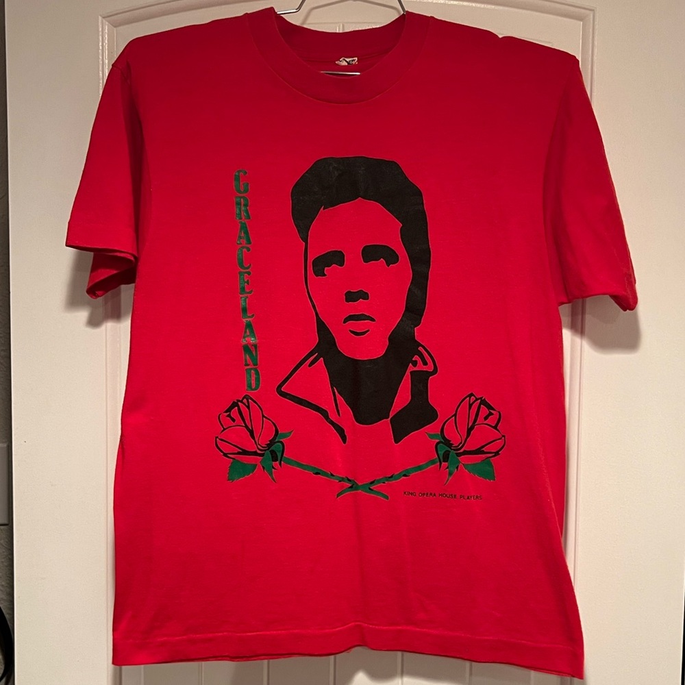 Vintage Single Stitch Graceland Elvis Presley King Opera House Players tee